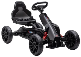 HOMCOM kart cu pedale pentru copii, scaun reglabil 4 poziții, roți EVA, 100 x 58 x 58,5 cm, negru | Aosom Romania