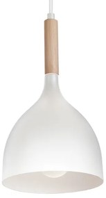 Lustră pe cablu NOAK WOOD 4xE27/60W/230V albă/lemn