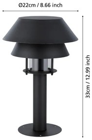 Lampă de exterior CHIAPPERA 1xE27/40W/230V 33 cm IP65 Eglo 900802