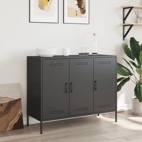 vidaXL Dulap, negru, 100,5x39x79 cm, oțel