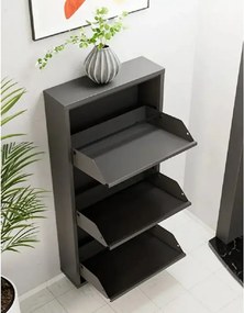 Pantofar 3 usi,din metal,culoare antracit