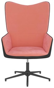 327835 vidaXL Scaun de relaxare, roz, catifea și PVC