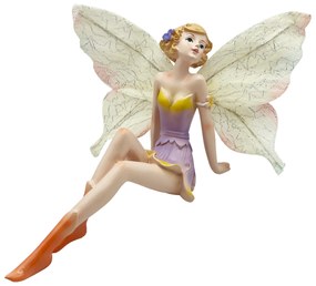 Figurina Fetita fluturas, Celeste, 11x9cm