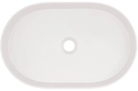 Lavoar pe blat compozit alb Deante Silia, oval, 55 cm Alb mat