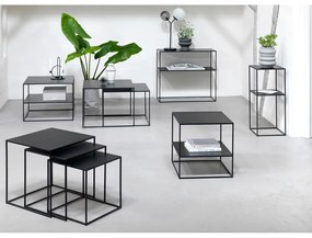 Masă consolă neagră din metal 35x90 cm Pebble – Unique Furniture