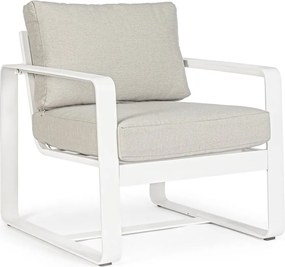 Fotoliu de grădină alb din metal Merrigan – Bizzotto