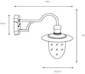 Lucide 11871/01/97 - Aplica perete exterior ARUBA 1xE27/24W/230V