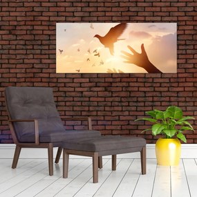 Tablou - Porumbițo, zboară! (120x50 cm)