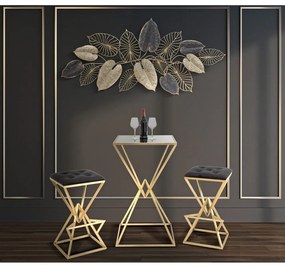 Decorațiune suspendată metalică Mauro Ferretti Century -A-, 131 x 61 cm, motive frunze