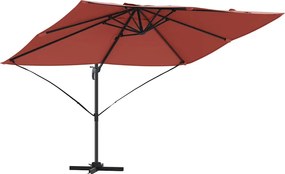 vidaXL Umbrelă de soare Terracota 351 x 250 x 260 cm