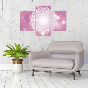 Tablou - Mandala pe fundal roz (90x60 cm)