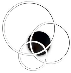 Lustra LED aplicata design geometric circular FRAME PL neagra