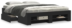 3295465 vidaXL Cadru de pat, negru, 150x200 cm, lemn prelucrat