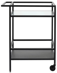 Măsuță de servire cu roți din sticlă 42x70 cm Bronco – Unique Furniture