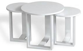 Masă pliantă Mira White, 3 buc