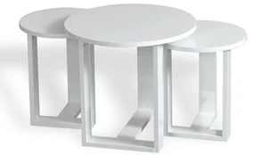 Masă pliantă Mira White, 3 buc