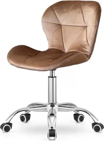Reducere Scaun de birou maro deschis AVOLA VELVET II. calitate