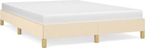 vidaXL Cadru de pat fără saltea, crem, 140x190 cm, textil