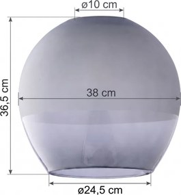Sticlă de schimb pentru candelabru KULA E27, Ø 38 cm, gri fumuriu