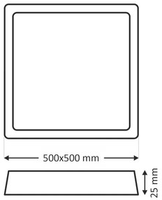 Plafonier LED, 40W, 230V, 3000/4000/6500K, 50x50 cm, bej
