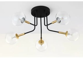 Lustră pe tijă Jupiter 2040 BURANO 5xG9/10W/230V negru/auriu/transparent