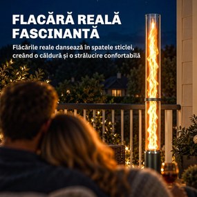Outsunny Sobă pe peleți pentru exterior 13 kW cu tub, negru | Aosom Romania