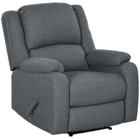 HOMCOM Fotoliu de relaxare, funcție de culcare și suport de picioare, reglabil, până la 150 kg, cadru din oțel, 90 x 96 x 98 cm, Gri | Aosom Romania