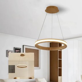 Brilagi - Lustră LED UMEA WOOD, suspendată pe cablu, LED/30W/230V, Ø 40 cm, lemn de cauciuc