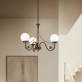 Lustră pe lanț Brilagi COTTAGE 3xG9/40W/230V maro/alb