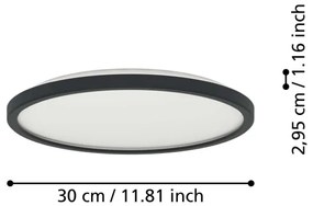Plafonieră LED RGBW dimabilă de exterior Eglo 901463 ROVITO-Z 13,9W/230V d. 30 cm IP44 negru