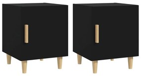 812045 vidaXL Noptiere, 2 buc., negru, lemn prelucrat
