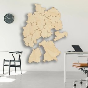 SENTOP | Hartă de perete din lemn a Germaniei - 16 piese | DOUU