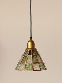 Lustra din sticla texturata si metal patinat, Vitra