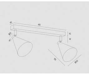 Spot LUCINDA 2xE14/7W/230V negru Argon 7170