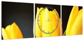 Tablou cu lalele (cu ceas) (90x30 cm)