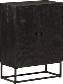 vidaXL Servantă, neagră, 55x30x76 cm, lemn masiv de mango și fier