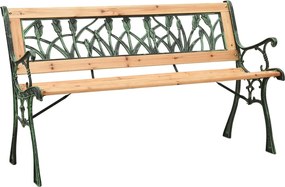 vidaXL Bancă de grădină, 122 cm, fontă și lemn masiv de brad