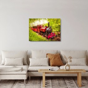 Tablou pe sticlă - Tren cu aburi (70x50 cm)