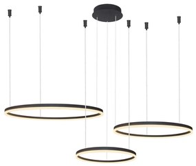 Lustra cu 3 inele LED si telecomanda HALO PENDANT BK 100+80+60 CCT