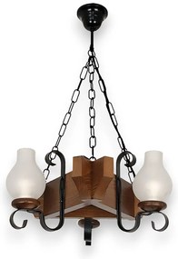 Candelabru rustic fabricat manual din lemn dim.40x40cm, 3 brate Queen WOOD-QU-SP3