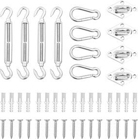 vidaXL Set accesorii parasolar din oțel inoxidabil, 12 piese