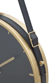 Ceas decorativ negru/auriu din MDF si metal, ∅ 34 cm, Elegant Mauro Ferretti