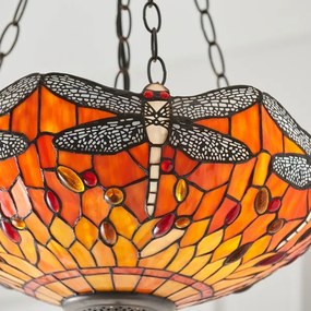 Endon 64076 - Lustru suspendat pe lanț Tiffany DRAGONFLY 3xE27/60W/230V Ø 41 cm