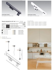 Set un metru sina magnetica monofazata cu iluminat inclus Alfa 52M1032WH alb, 3000K