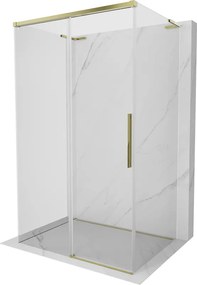 Mexen Rox-3S L cabină de duș 3-perete glisantă 100 x 70 cm, transparentă, aurie - 8C2L-100-070-50-00-3S