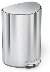 Simplehuman Coș cu pedale 6 L, semirotund, oțelinoxidabil mat, plastic