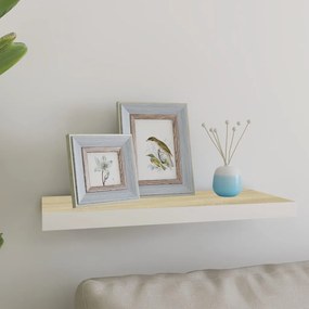 vidaXL Raft de perete suspendat, alb și stejar, 60x23,5x3,8 cm, MDF