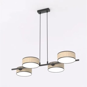 Lustră suspendată cu cablu DRUMZ 4xE14/10W/230V bej