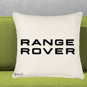 Perna Personalizata cu emblema Range Rover, 40x40 cm, Crem Reliefat, Husa Detasabila, Perna Inclusa, BEKZ®