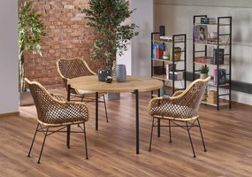 Set masa rotunda Morgan ø120 cm + 3 scaune K336 ratan natural